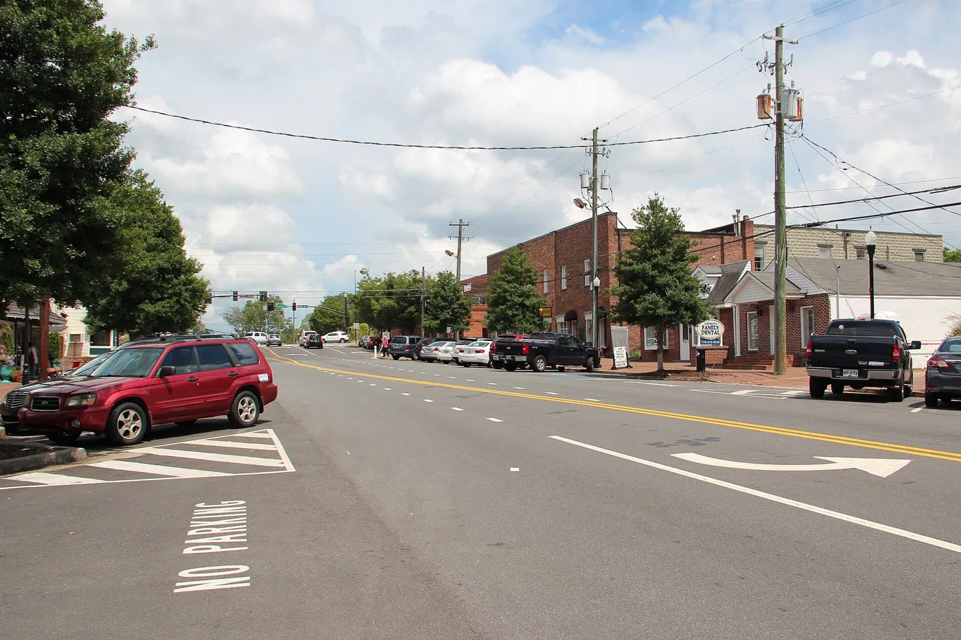A street in downtown Alpharetta, home of the Scarecrow Harvest each October