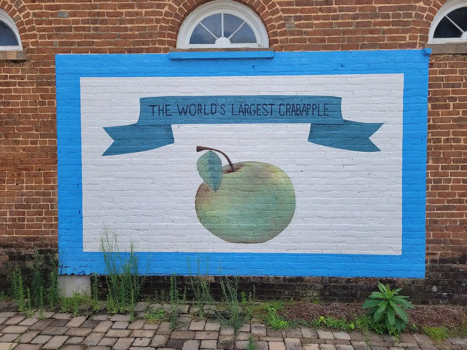 The World's Largest Crabapple mural in Crabapple, a few hundred yards from the school